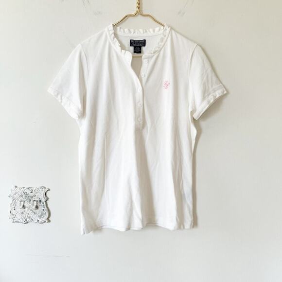 Polo by Ralph Lauren Cream Short Sleeve Blouse - Picture 1 of 6